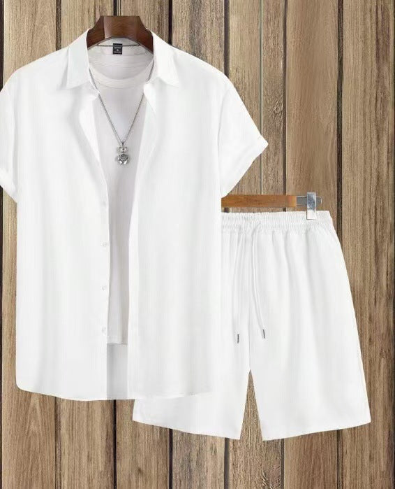 Short Sleeve Cuban Collar Men's Sport Suit_ billsdeals.store