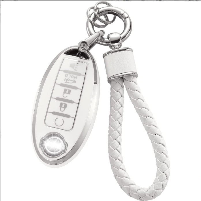 Silver Edge Car Key Cover Cover Matching Car Key Chain Pendant