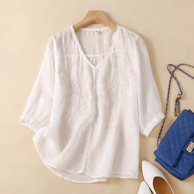 Summer Women's Linen Fashionable Casual Pants Two-piece Suit