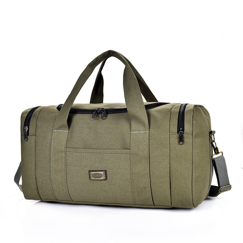 Encrypted Canvas Minimalism large capacity khaki handbag for business travel.