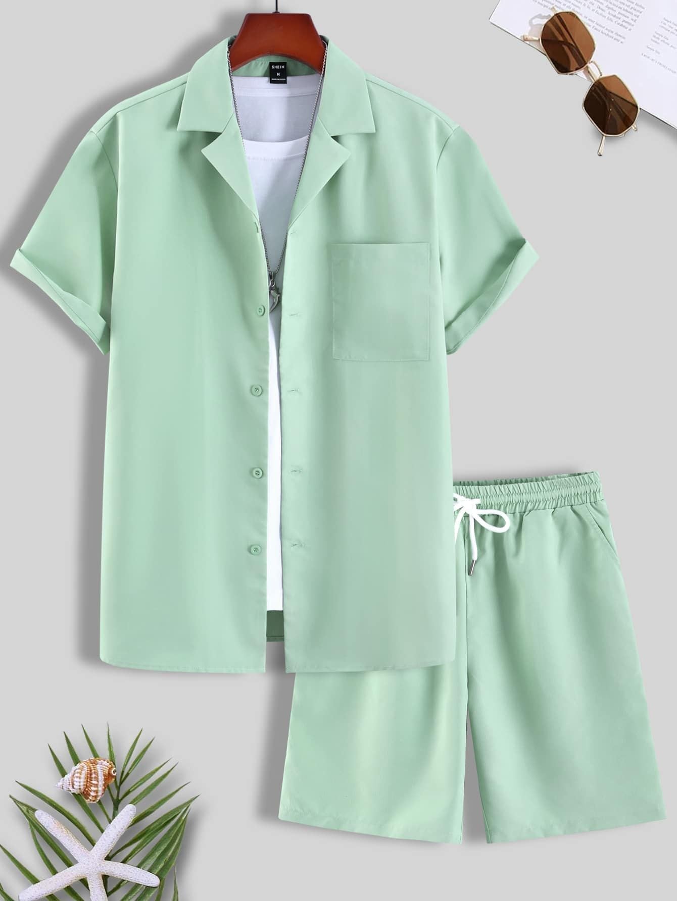 Short Sleeve Cuban Collar Men's Sport Suit_ billsdeals.store