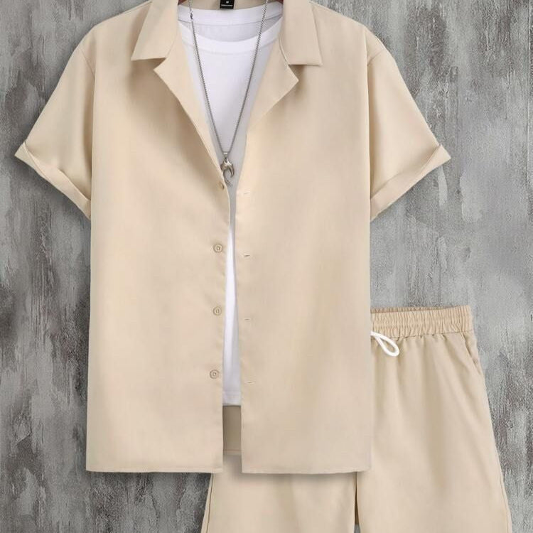 Short Sleeve Cuban Collar Men's Sport Suit_ billsdeals.store