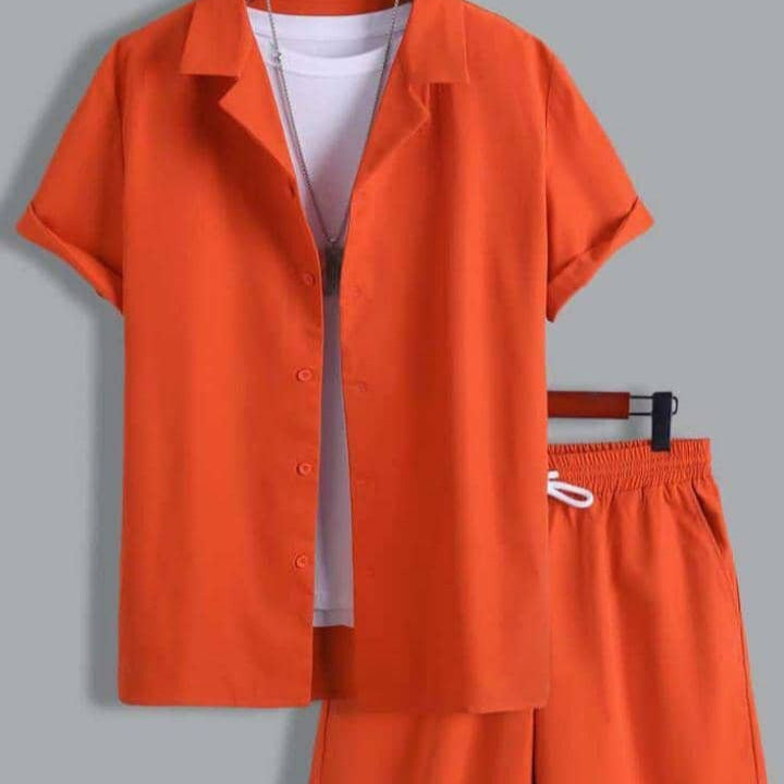 Short Sleeve Cuban Collar Men's Sport Suit_ billsdeals.store