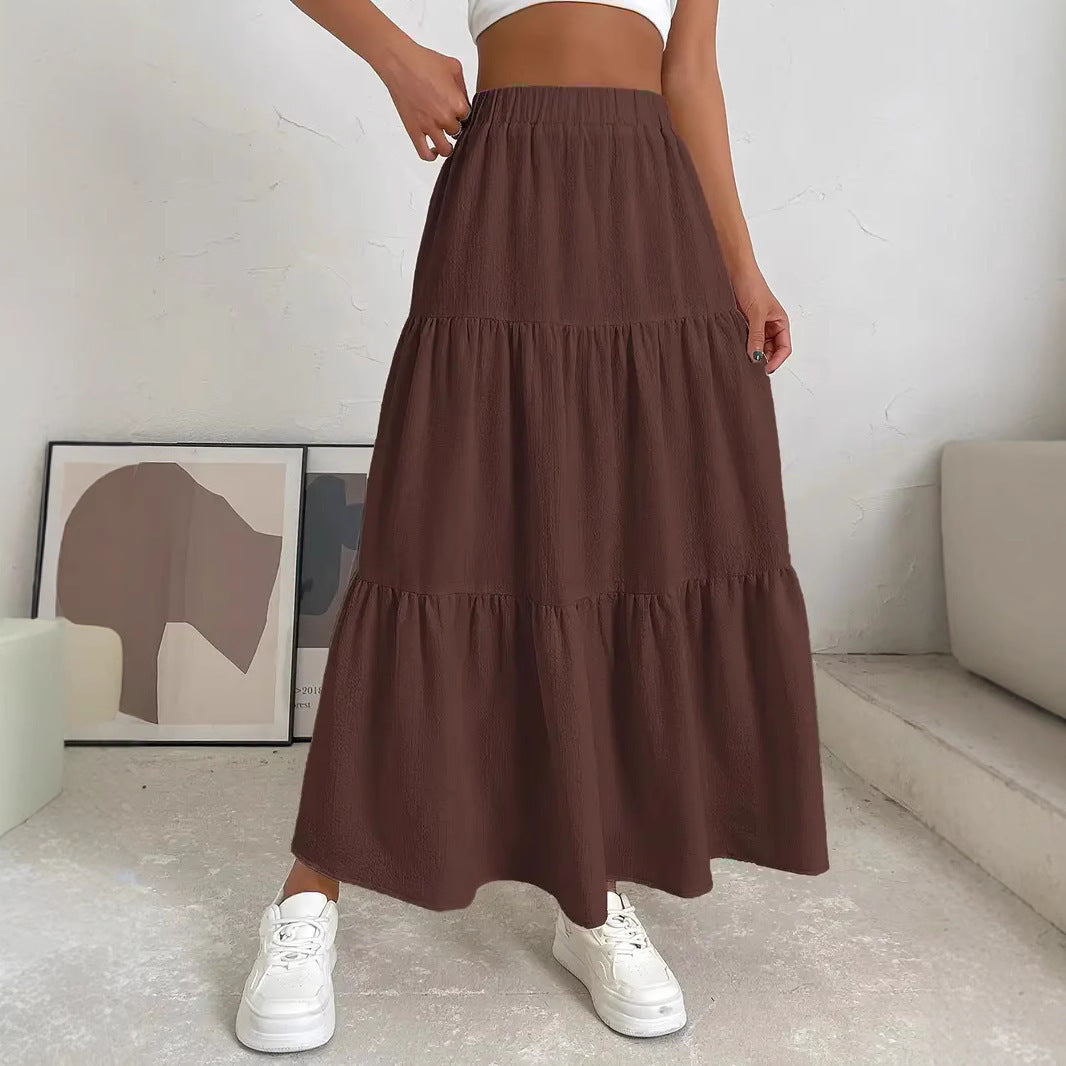 European And American Style Women Summer Bohemian Pleated Layered Long