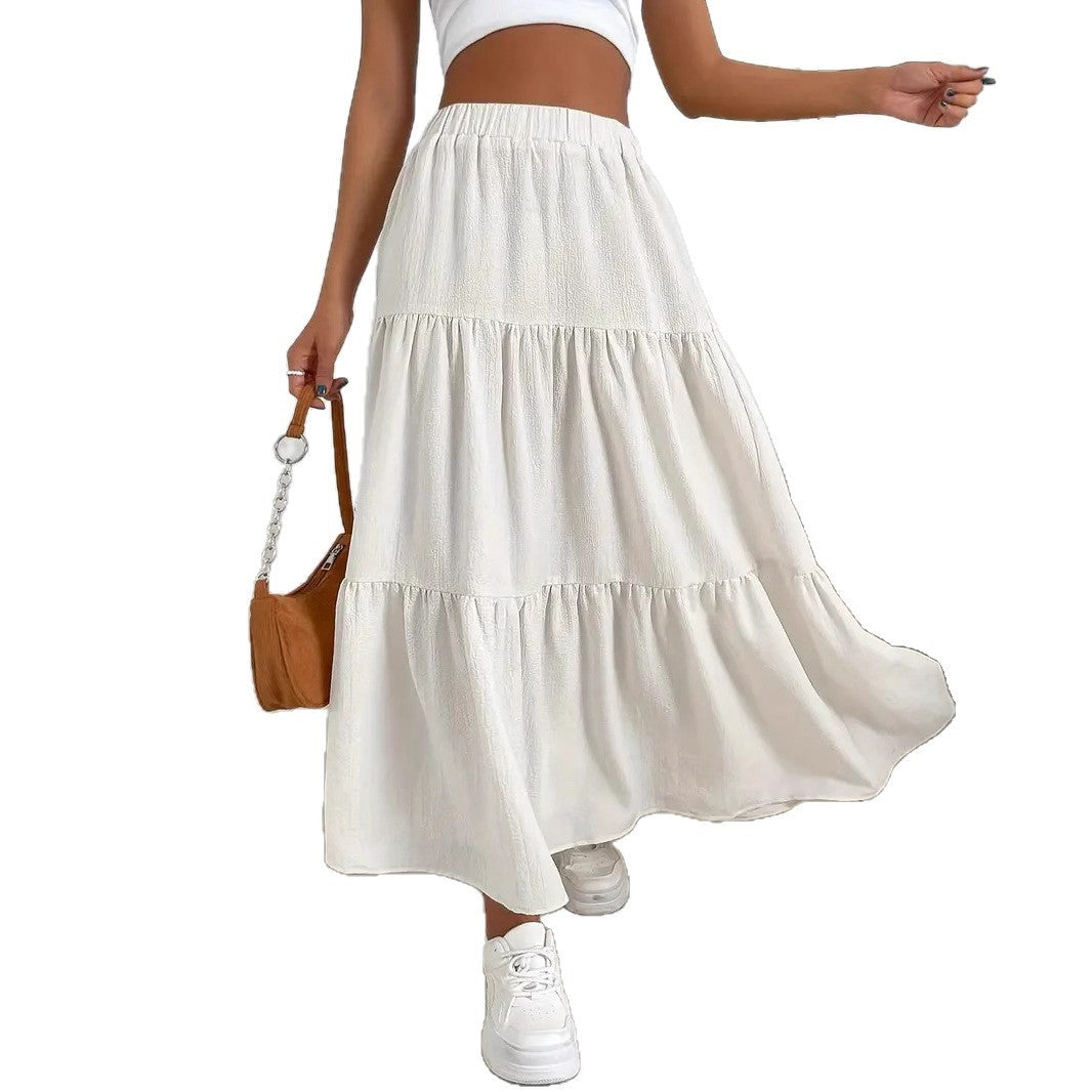 European And American Style Women Summer Bohemian Pleated Layered Long