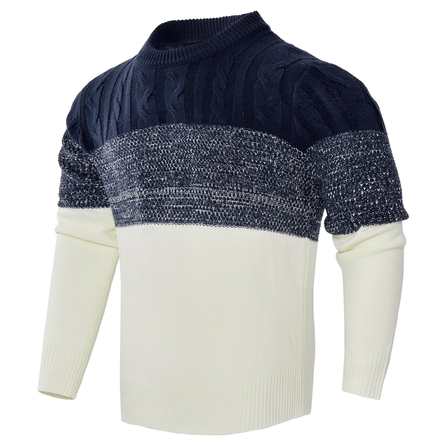 Men's Knitted Sweater Fashion Long-sleeved Pullover Tops Fall And Winter Clothing
