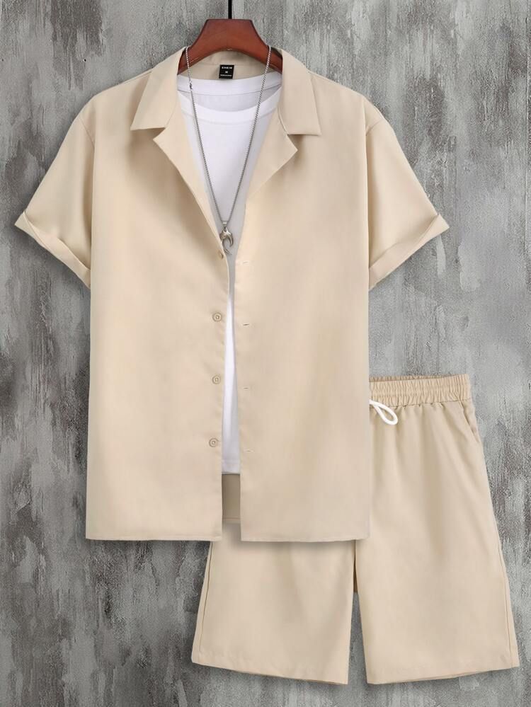 Short Sleeve Cuban Collar Men's Sport Suit_ billsdeals.store