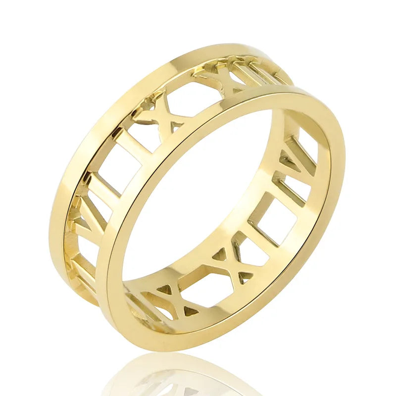 Fine Jewelry Top Quality Roman Number Ring Fashion Women Rings