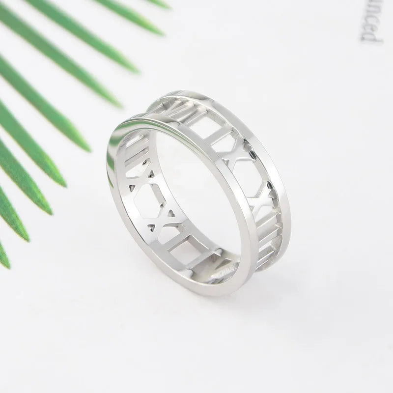 Fine Jewelry Top Quality Roman Number Ring Fashion Women Rings