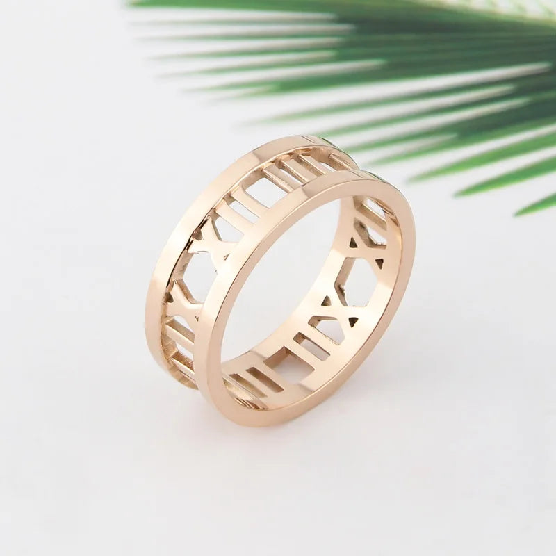 Fine Jewelry Top Quality Roman Number Ring Fashion Women Rings