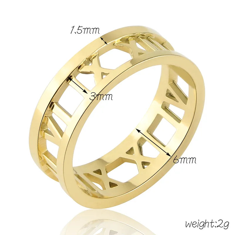 Fine Jewelry Top Quality Roman Number Ring Fashion Women Rings