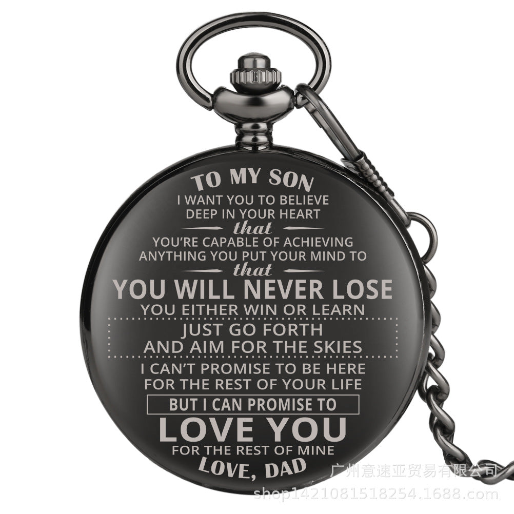 Lettering Commemorative Hot Sale Quartz Pocket Watch