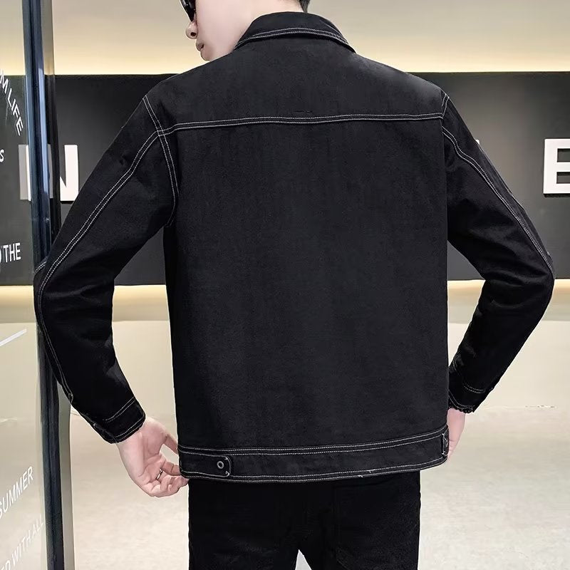 Workwear Loose Trendy Denim Men's Jacket @billsdeals.store