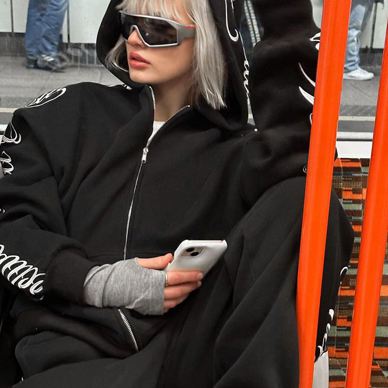 Monogrammed Cardigan Jacket Sweatpants Suit