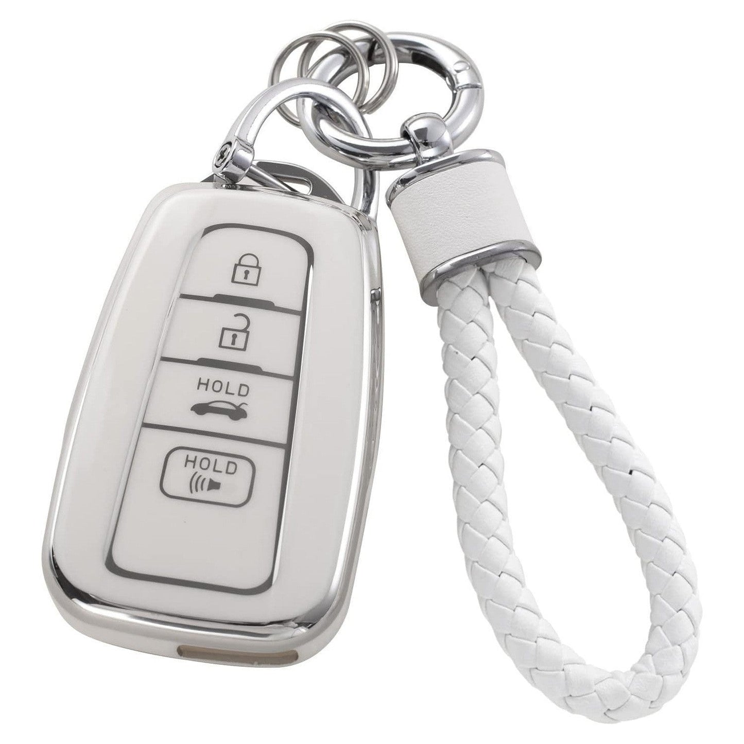Silver Edge Car Key Cover Cover Matching Car Key Chain Pendant