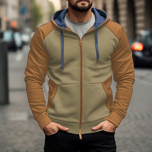 Simple Trendy Casual Loose-fitting Hoodie Zipper Jacket