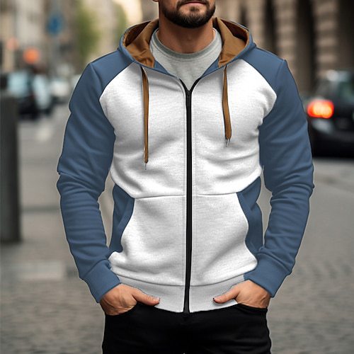 Simple Trendy Casual Loose-fitting Hoodie Zipper Jacket