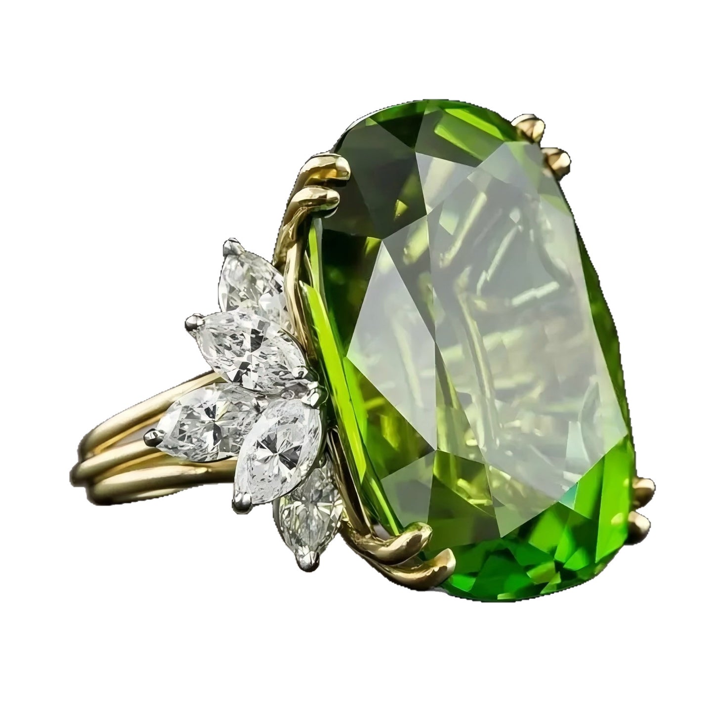 Olive Green Ring Special-interest Design Jewelry Accessories