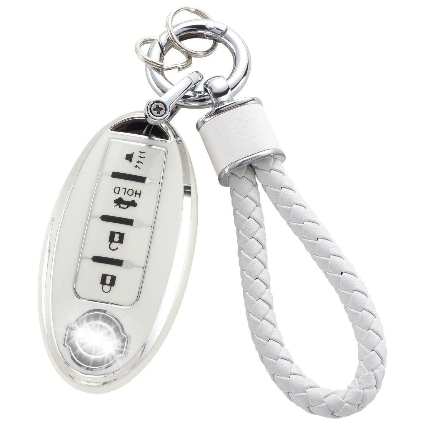 Silver Edge Car Key Cover Cover Matching Car Key Chain Pendant
