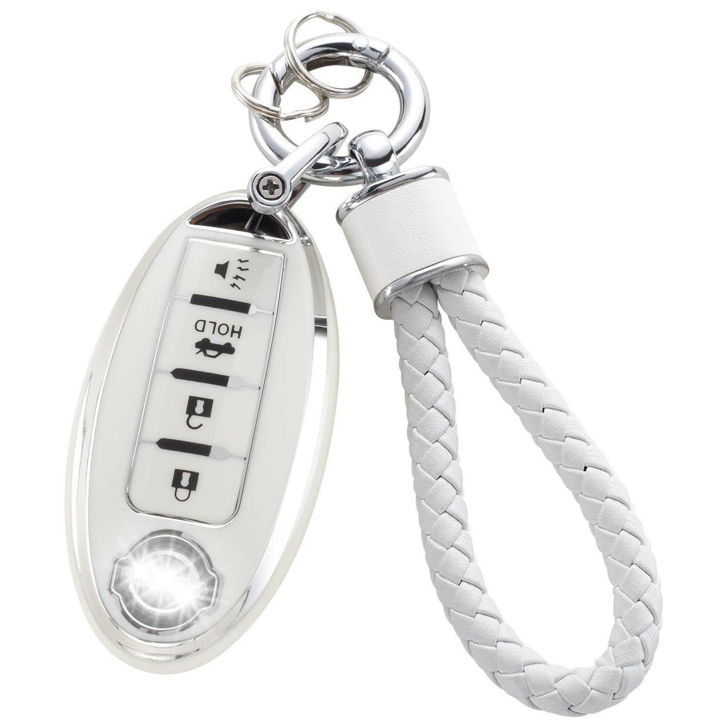 Silver Edge Car Key Cover Cover Matching Car Key Chain Pendant