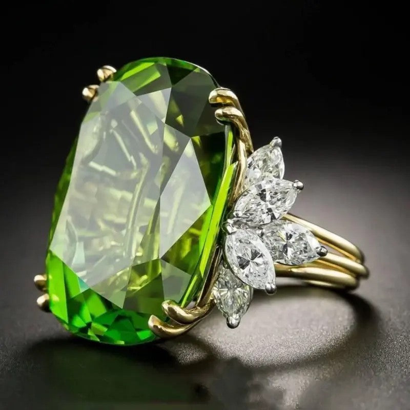 Olive Green Ring Special-interest Design Jewelry Accessories