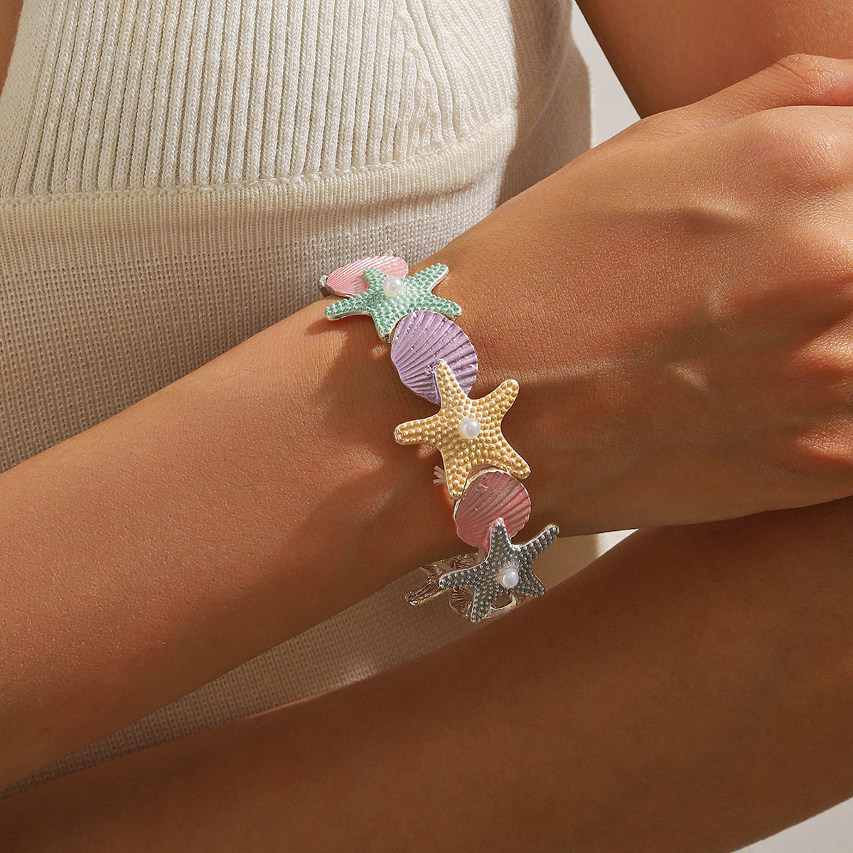 Beach Vacation Style Starfish Shell Bracelet