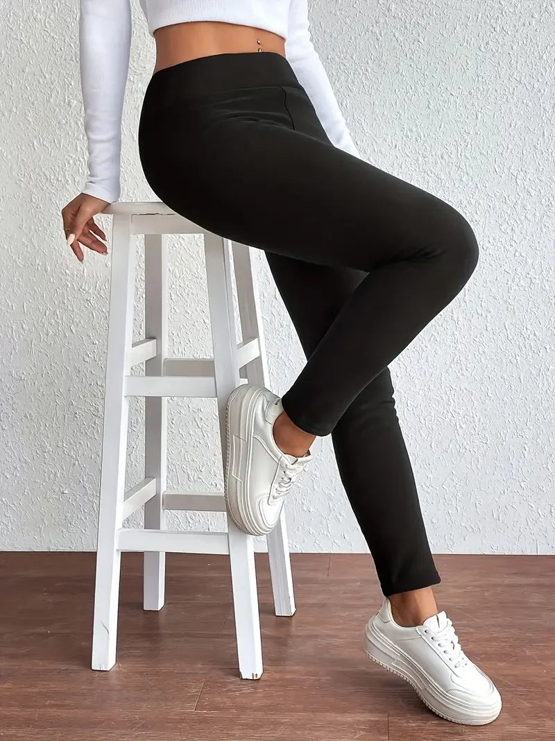 Fleece Lined Leggings Women Fall Winter Warm Leggings Pants Plus Size.