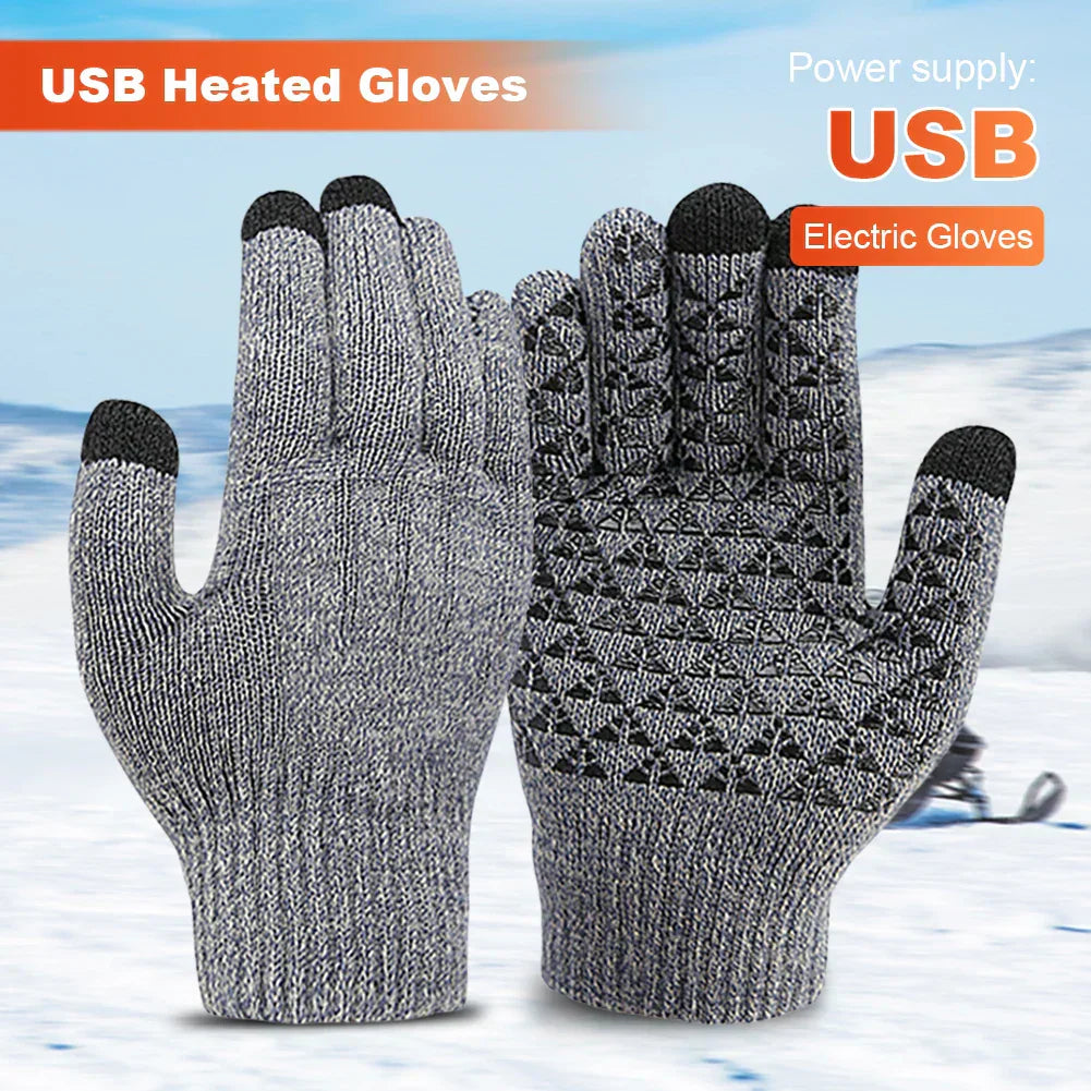 Electric Heated Gloves Winter Warm Skiing Snowboarding Glove USB Touch