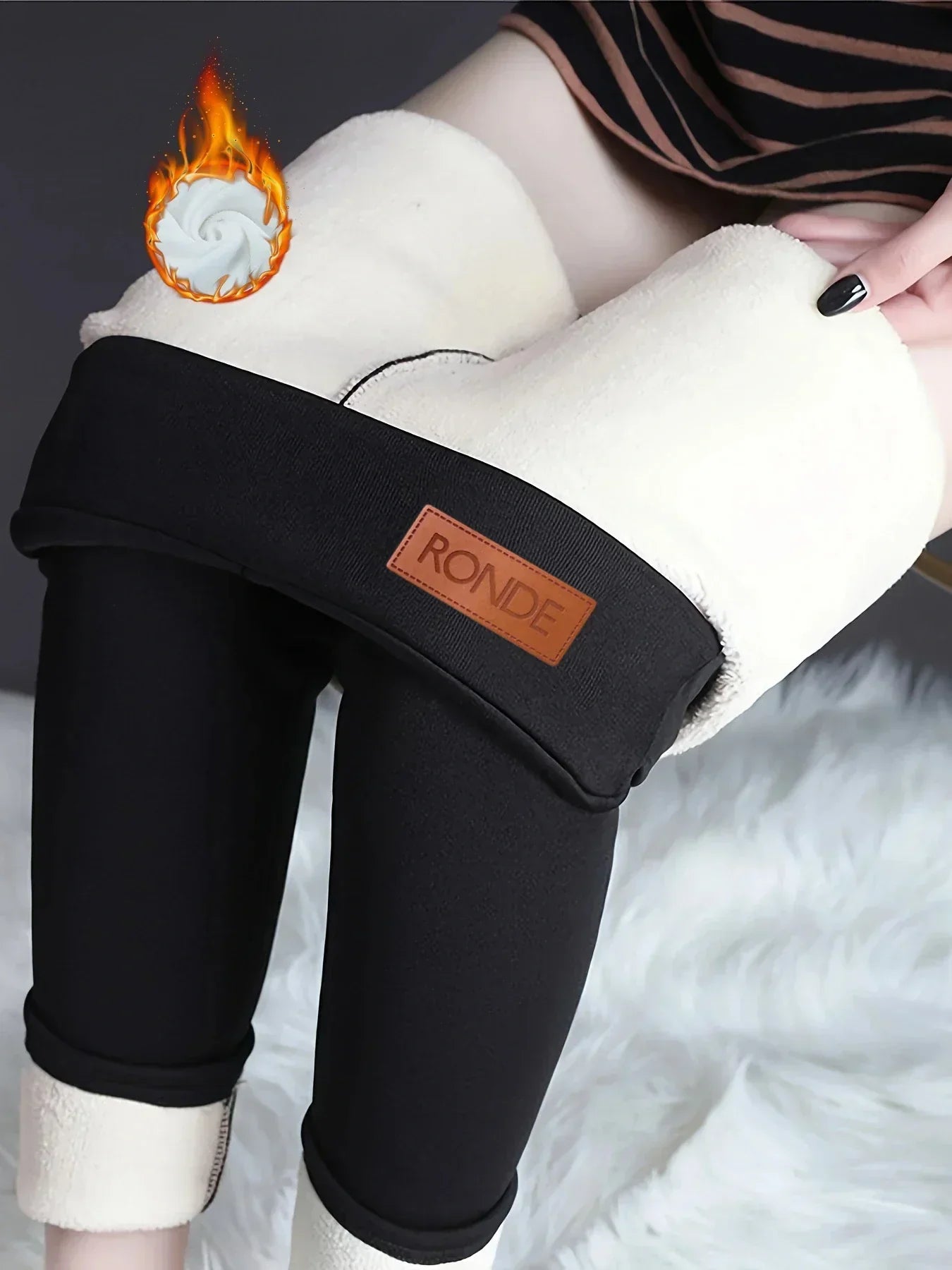 Fleece Lined Leggings Women Fall Winter Warm Leggings Pants Plus Size.