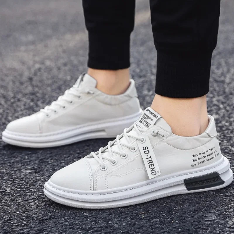 Men Vulcanized Sneakers Shoes Tennis Sports Pu Slip-on