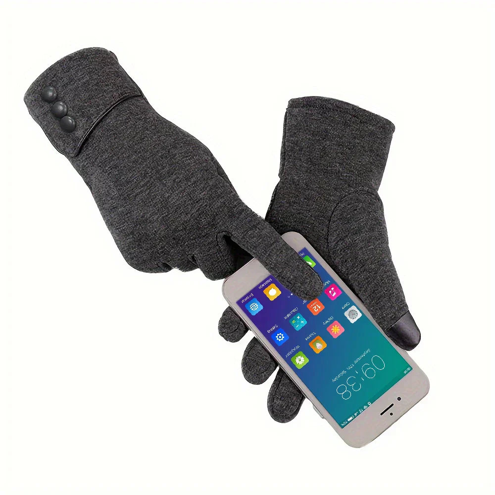 New Winter Warm Gloves Women Touch Screen Fleece Lined Thermal Mittens