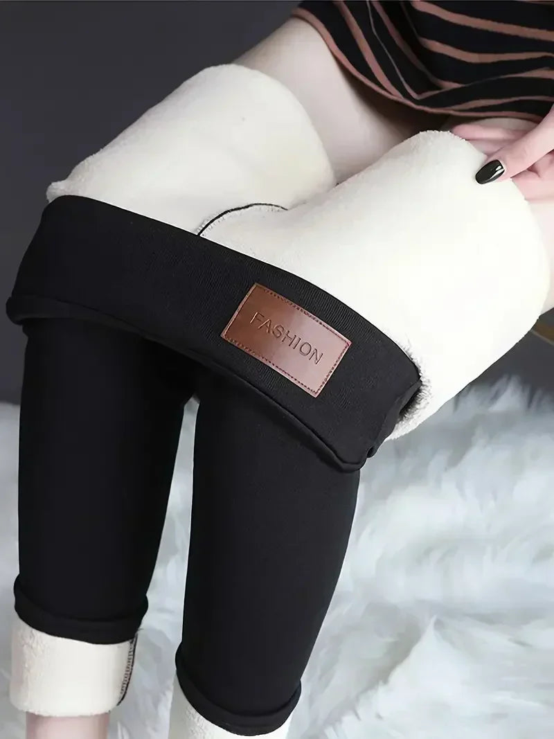 Fleece Lined Leggings Women Fall Winter Warm Leggings Pants Plus Size.