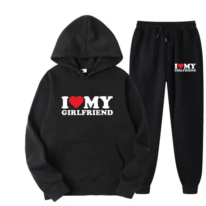 Men's Tracksuits I love my boyfriend couple set ...