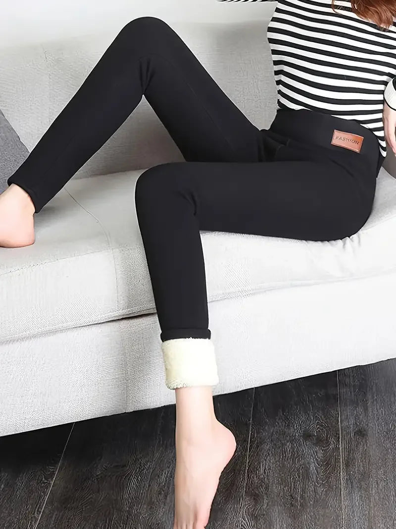 Fleece Lined Leggings Women Fall Winter Warm Leggings Pants Plus Size.