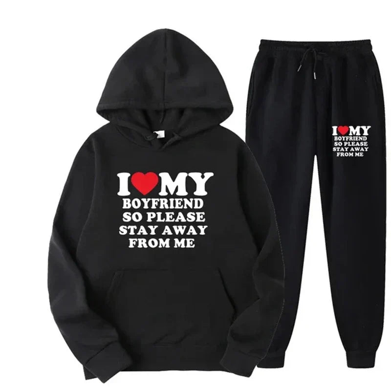 Men's Tracksuits I love my boyfriend couple set ...