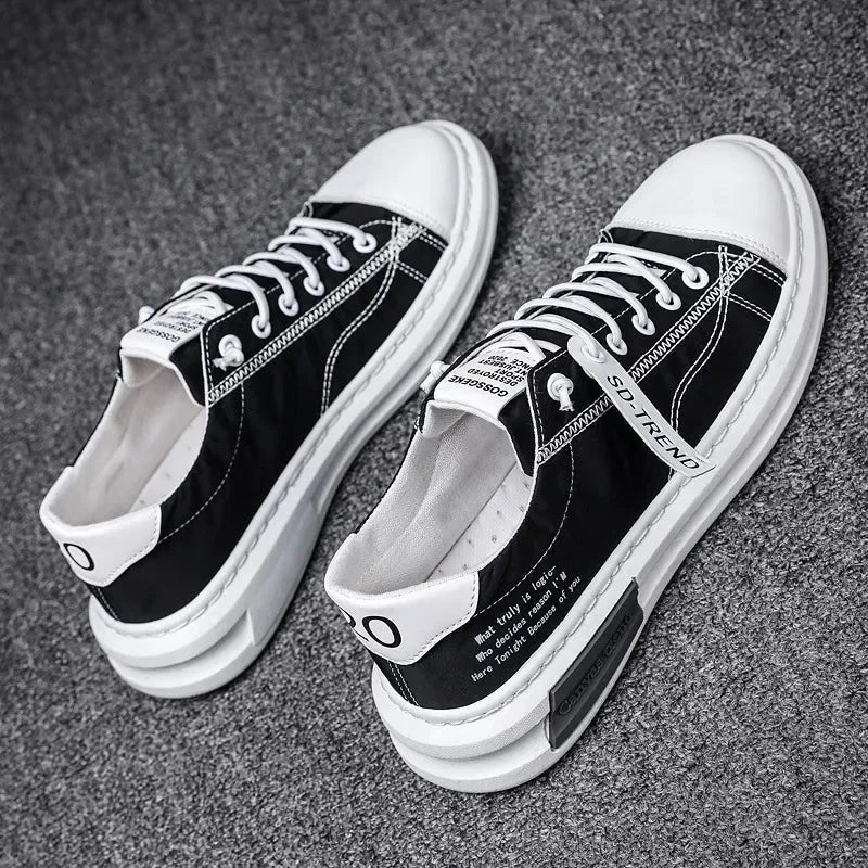 Men Vulcanized Sneakers Shoes Tennis Sports Pu Slip-on