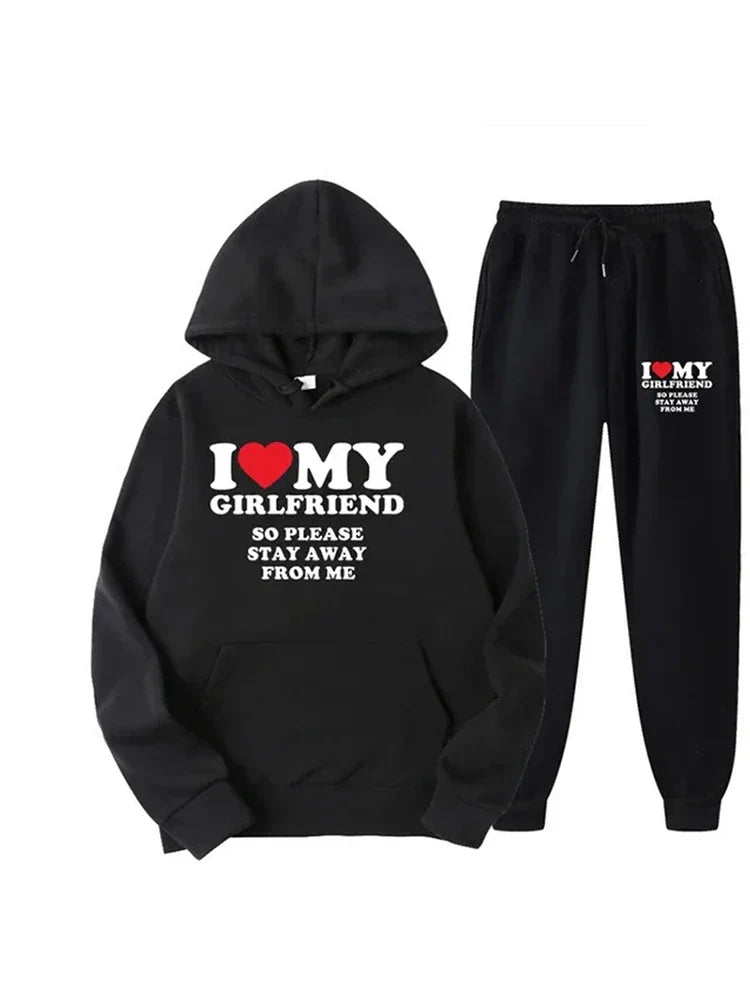 Men's Tracksuits I love my boyfriend couple set ...