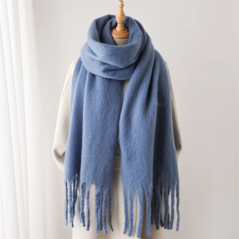 Winter scarf for women cashmere warm pashmina blanket wraps female....