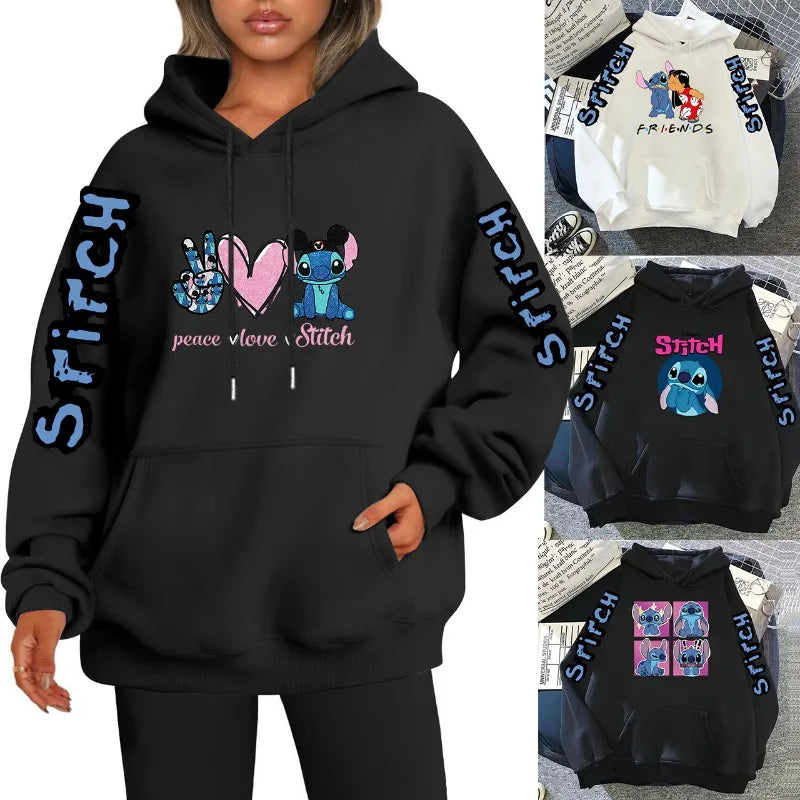 Lilo & Stitch Woman Clothing Sweatshirts Hoodie Long Sleeve Women's..