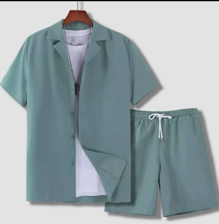 Short Sleeve Cuban Collar Men's Sport Suit_ billsdeals.store