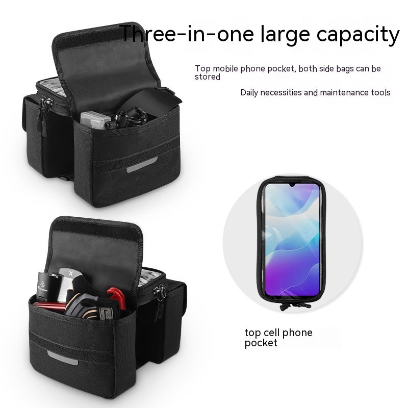 Bilateral Tube Touch Screen Saddle Bag 