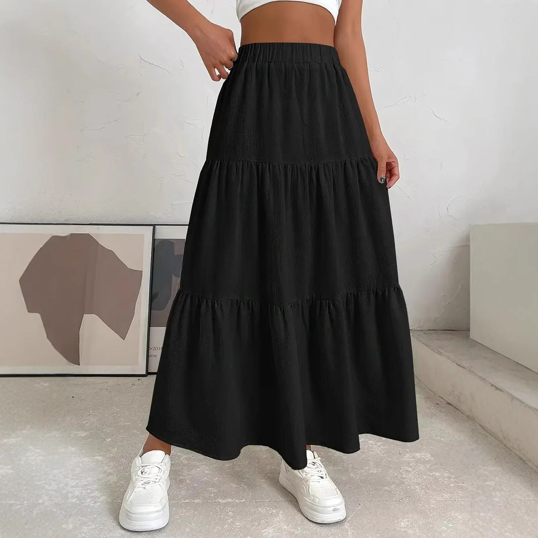 European And American Style Women Summer Bohemian Pleated Layered Long