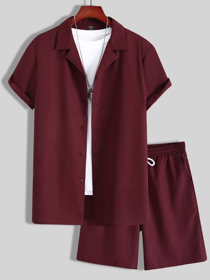 Short Sleeve Cuban Collar Men's Sport Suit_ billsdeals.store