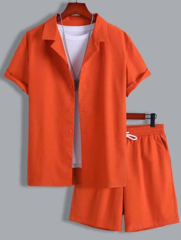 Short Sleeve Cuban Collar Men's Sport Suit_ billsdeals.store