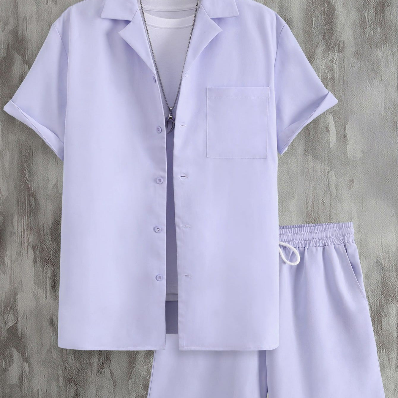 Short Sleeve Cuban Collar Men's Sport Suit_ billsdeals.store