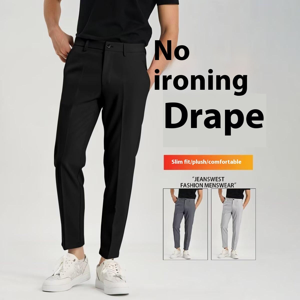 Men's Ankle Tied Pants Versatile Hong Kong Trend Men's Pants