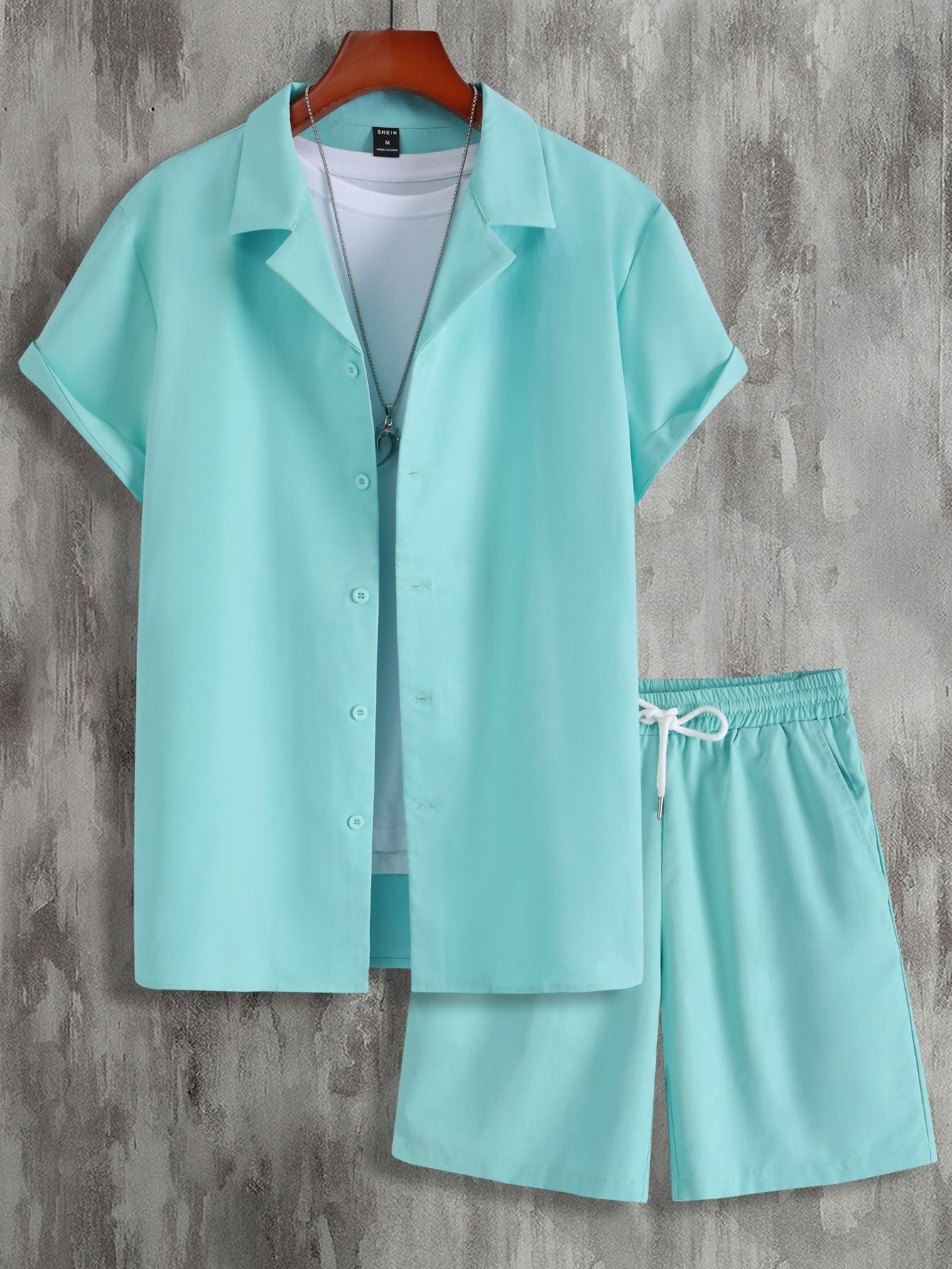 Short Sleeve Cuban Collar Men's Sport Suit_ billsdeals.store