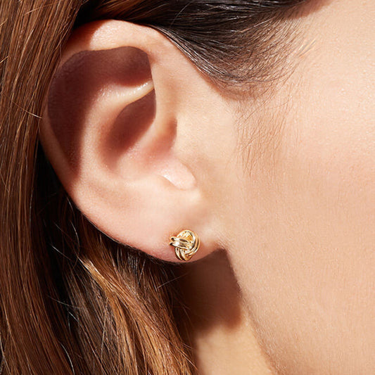 Cross Border Sterling Silver Needle High Profile Retro Simple Geometric Warping Stud Earrings