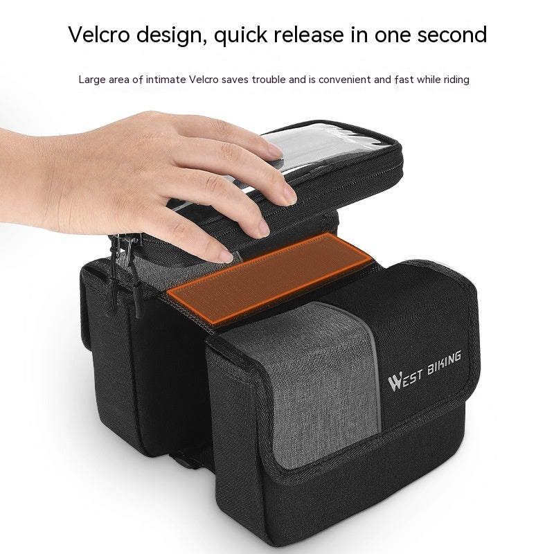 Bilateral Tube Touch Screen Saddle Bag 